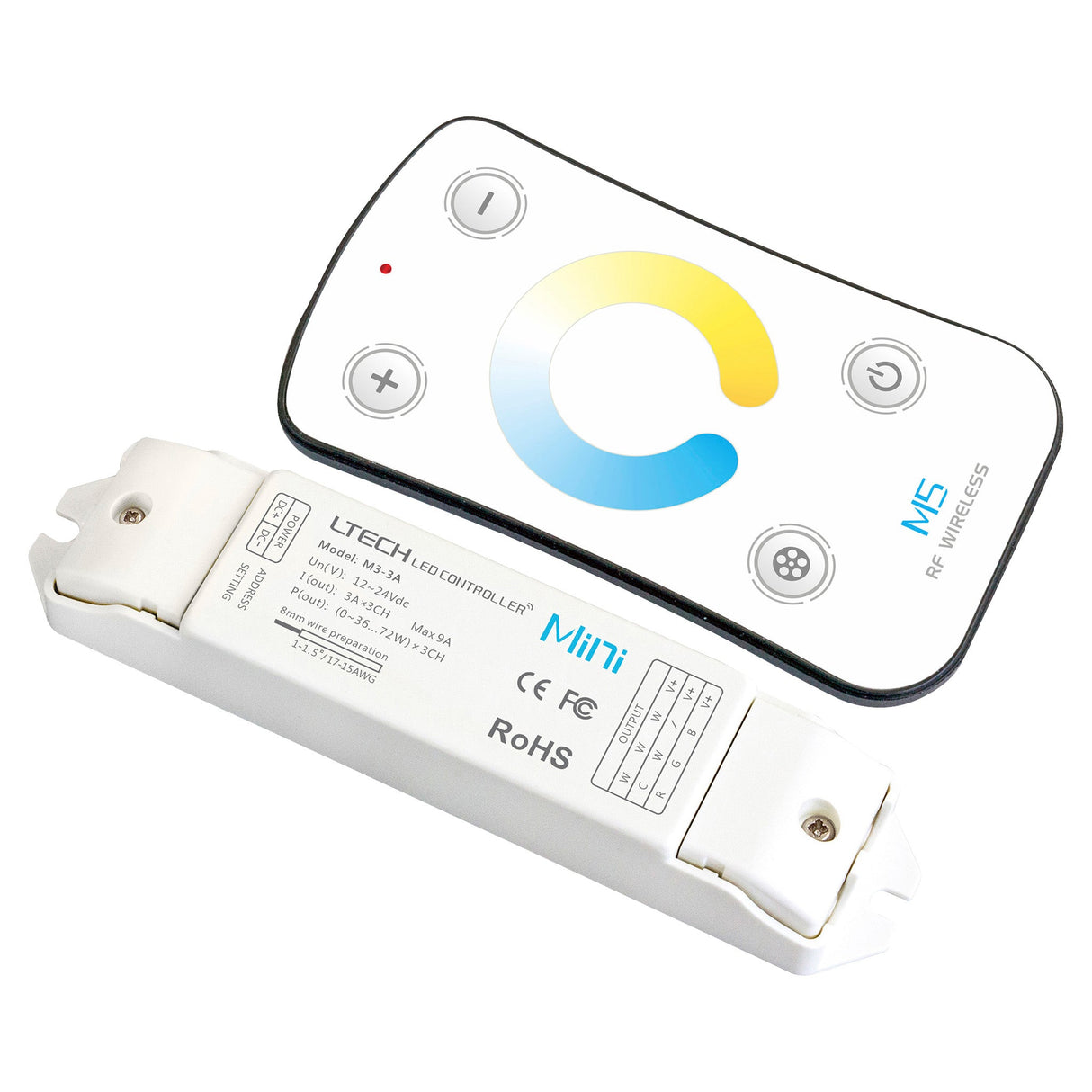Ltech M5+M3 - 3A Mini Controller with RF Remote - Colour Temperature - M5+M3 - 3A - powersupplymall.com