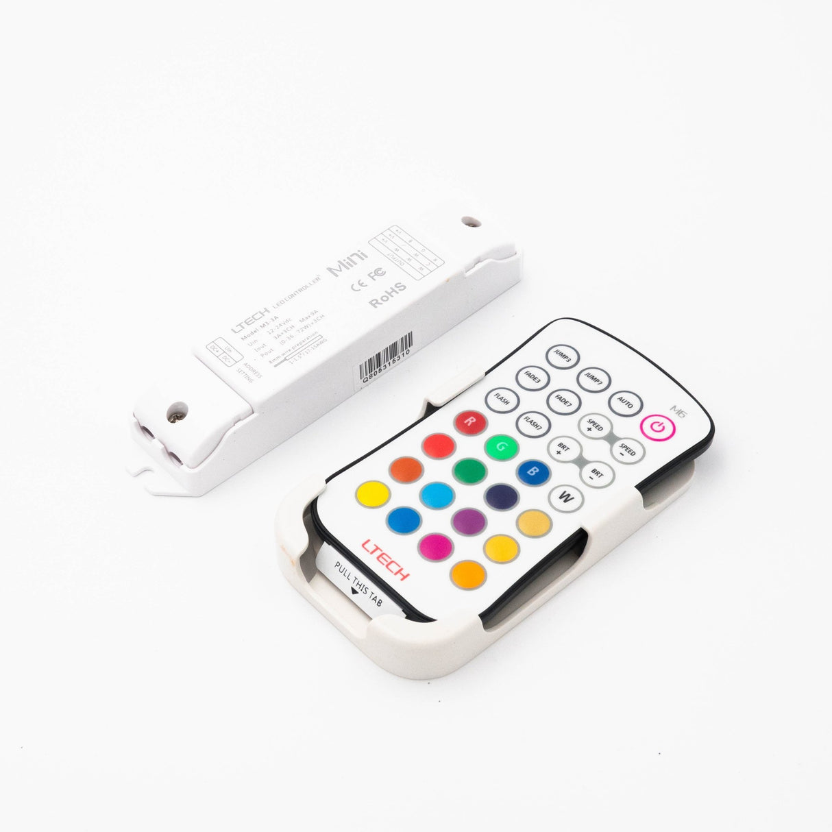 Ltech M6+M3 - 3A Mini Controller with RF Remote - RGB - M6+M3-3A - powersupplymall.com