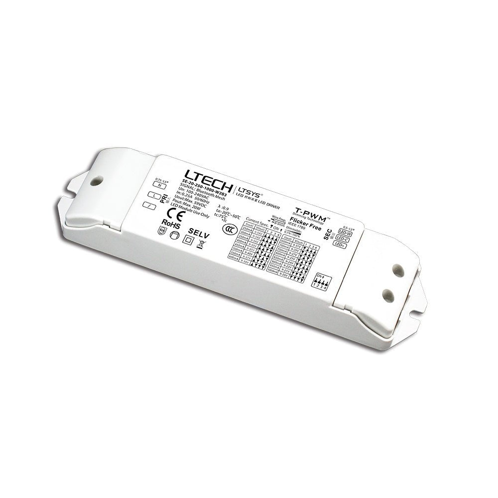 Ltech SE - 20 - 250 - 1000 - W2B3 20W Color Temperature Constant Current(CC) Power Supply - SE - 20 - 250 - 1000 - W2B3 - powersupplymall.com