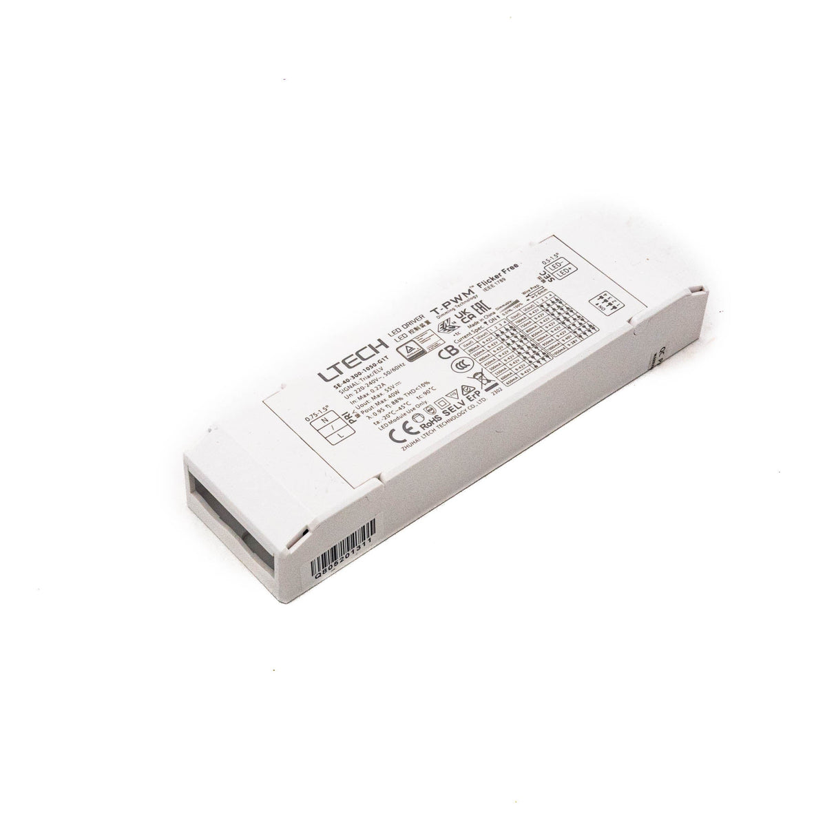 LTECH SE - 40 - 300 - 1050 - G1T 40W 300mA ~ 1050mA CC Triac LED Driver - SE - 40 - 300 - 1050 - G1T - powersupplymall.com