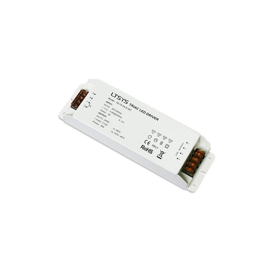 LTECH TD - 75 - 24 - E1M1 75W 24VDC CV Triac Driver - TD - 75 - 24 - E1M1 - powersupplymall.com