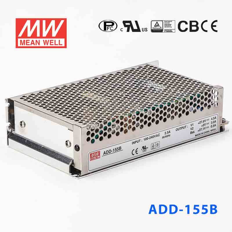 Mean Well ADD - 155B Security Power Supply 152.75W 27.6V 5V 4.5A - UPS, Dual output - ADD - 155B - powersupplymall.com