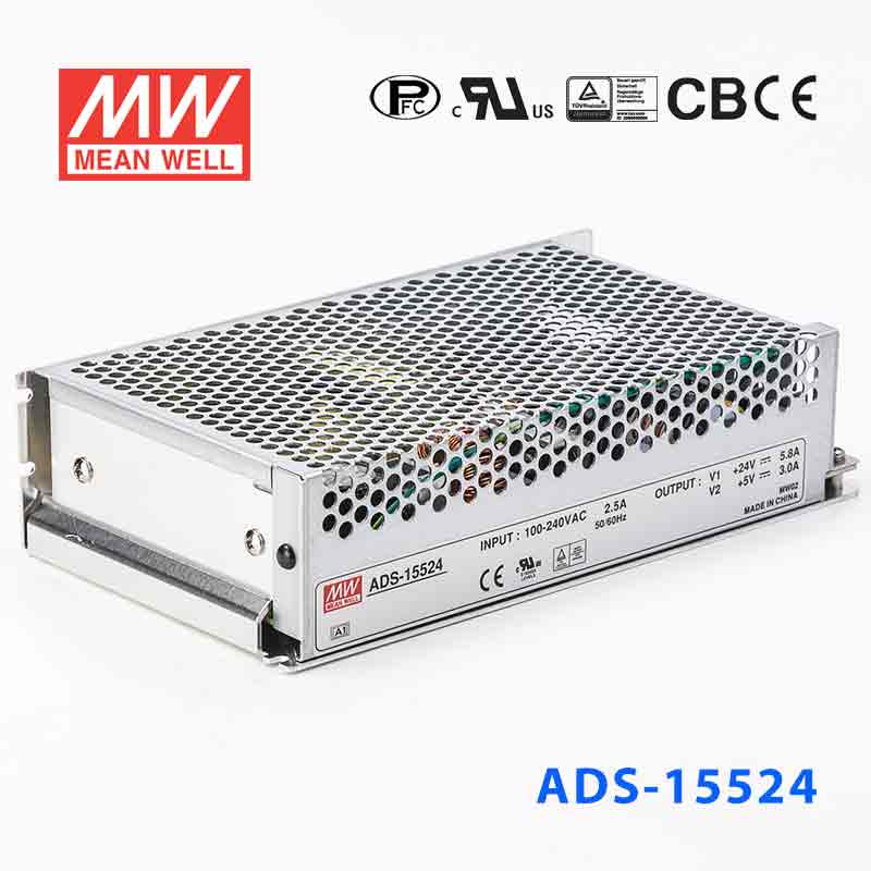 Mean Well ADS - 15524 Power Supply 154.2W 48V 2.9A - 5V Output - ADS - 15548 - powersupplymall.com