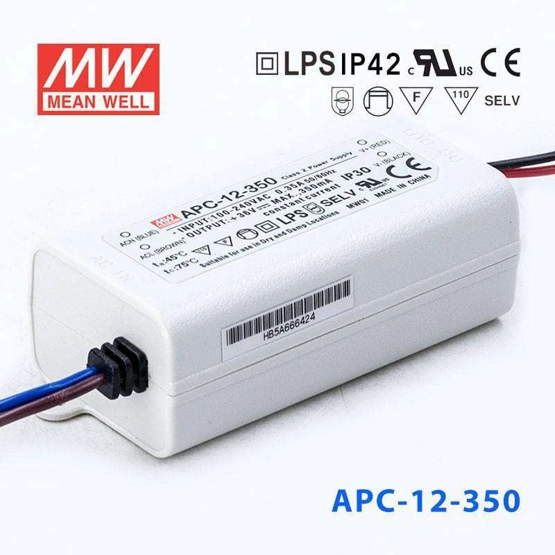 Mean Well APC - 12 - 350 Power Supply 12W 350mA - APC - 12 - 350 - powersupplymall.com