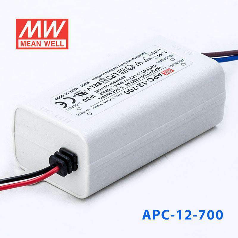 Mean Well APC - 12 - 700 Power Supply 12W 700mA - APC - 12 - 700 - powersupplymall.com