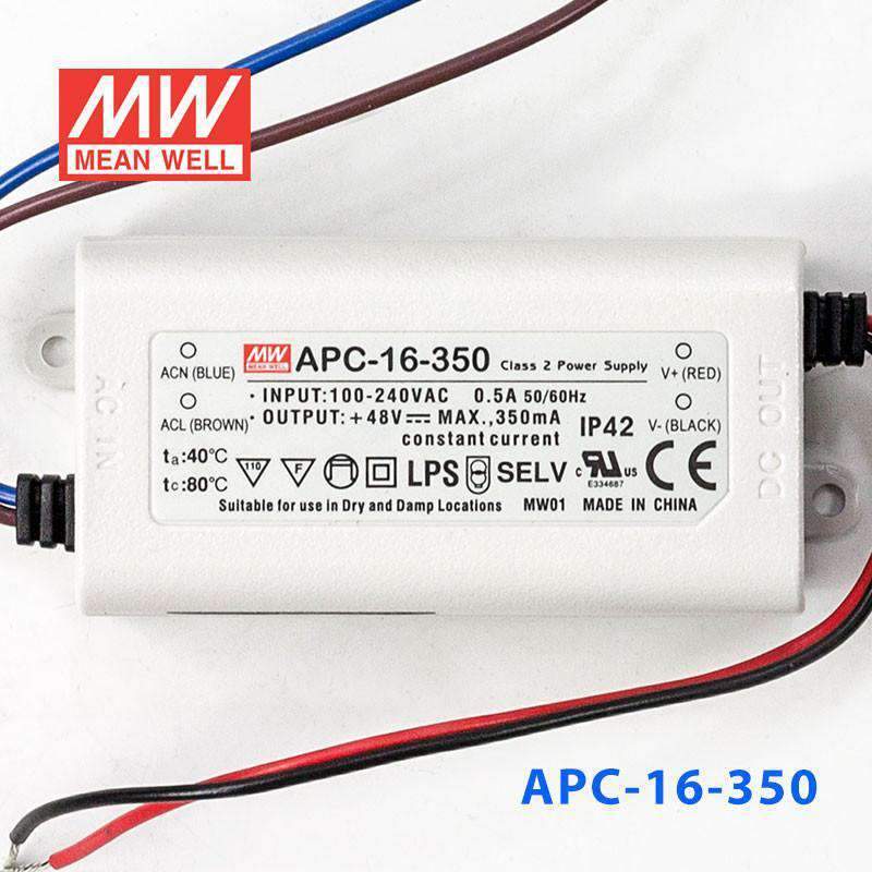 Mean Well APC - 16 - 350 Power Supply 16W 350mA - APC - 16 - 350 - powersupplymall.com