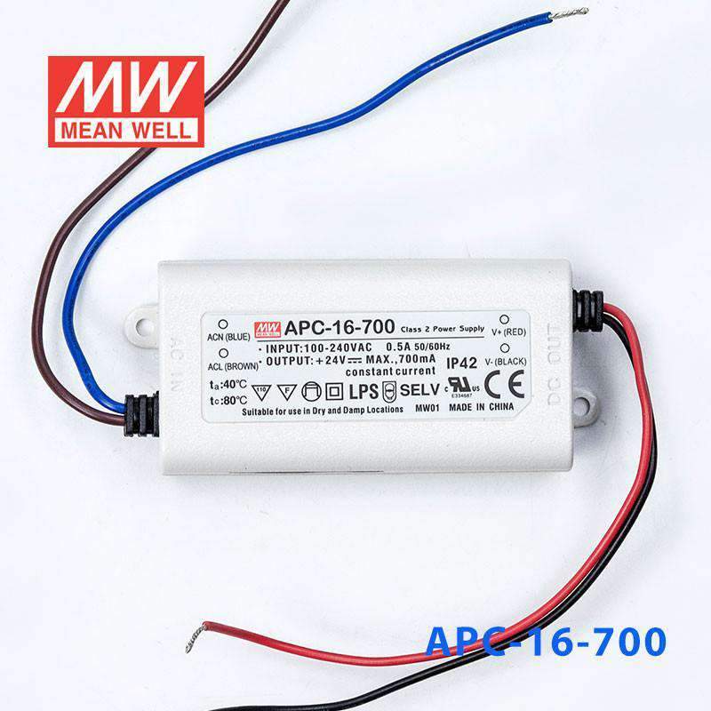 Mean Well APC - 16 - 700 Power Supply 16W 700mA - APC - 16 - 700 - powersupplymall.com
