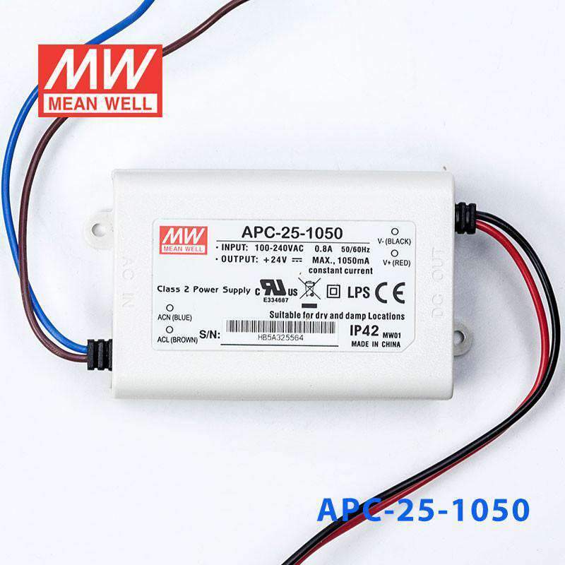 Mean Well APC - 25 - 1050 Power Supply 25W 1050mA - APC - 25 - 1050 - powersupplymall.com