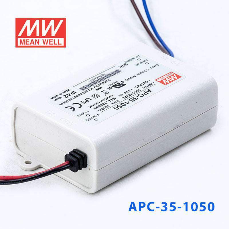 Mean Well APC-35-1050 Power Supply 35W 1050mA - APC-35-1050 - powersupplymall.com