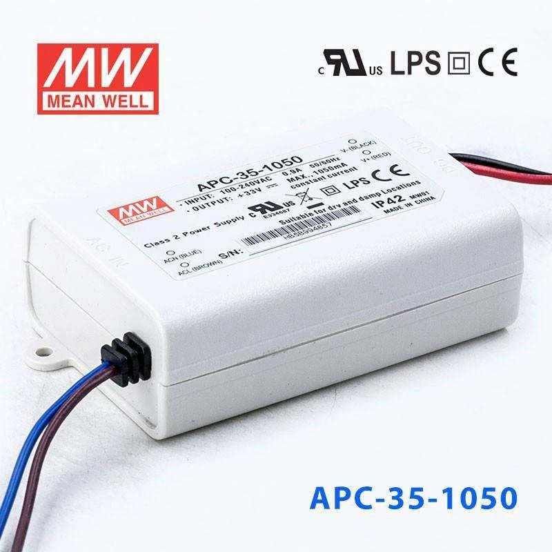 Mean Well APC - 35 - 1050 Power Supply 35W 1050mA - APC - 35 - 1050 - powersupplymall.com