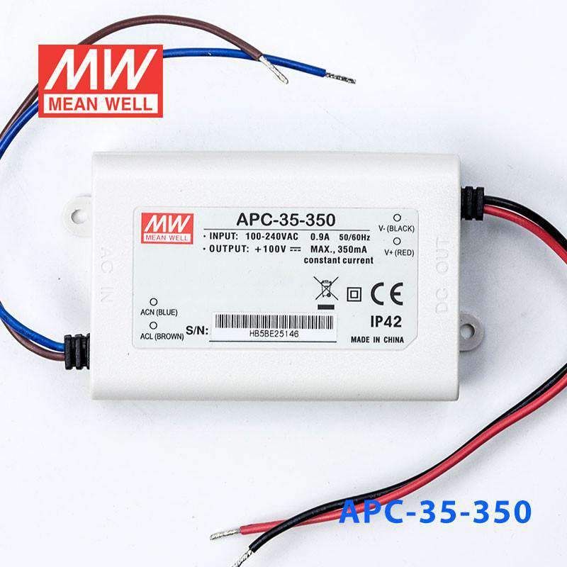 Mean Well APC-35-350 Power Supply 35W 350mA - APC-35-350 - powersupplymall.com