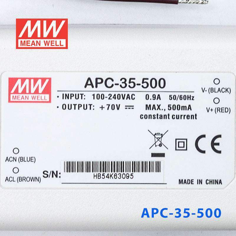 Mean Well APC - 35 - 500 Power Supply 35W 500mA - APC - 35 - 500 - powersupplymall.com