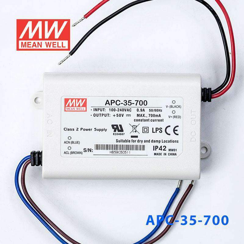 Mean Well APC - 35 - 700 Power Supply 35W 700mA - APC - 35 - 700 - powersupplymall.com