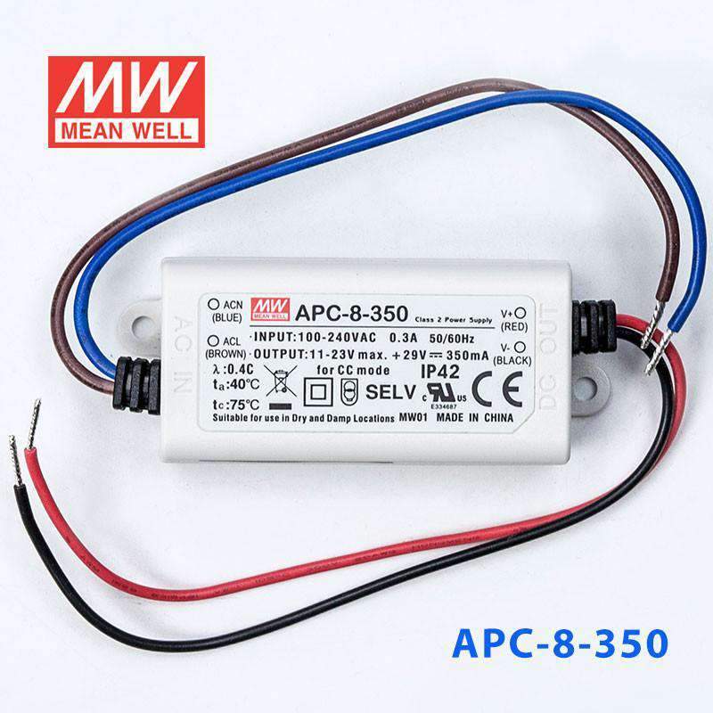 Mean Well APC-8-350 Power Supply 8W 350mA - APC-8-350 - powersupplymall.com