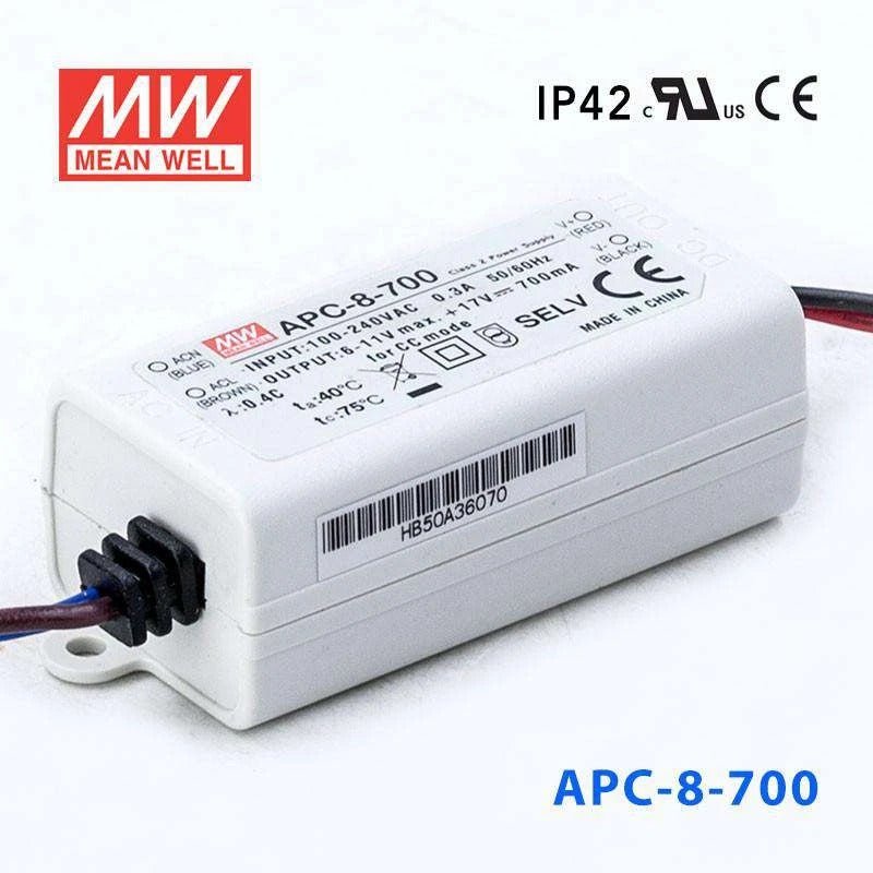 Mean Well APC - 8 - 700 Power Supply 8W 700mA - APC - 8 - 700 - powersupplymall.com