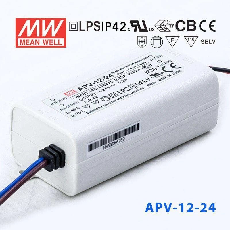 Mean Well APV - 12 - 24 Power Supply 12W 24V - APV - 12 - 24 - powersupplymall.com