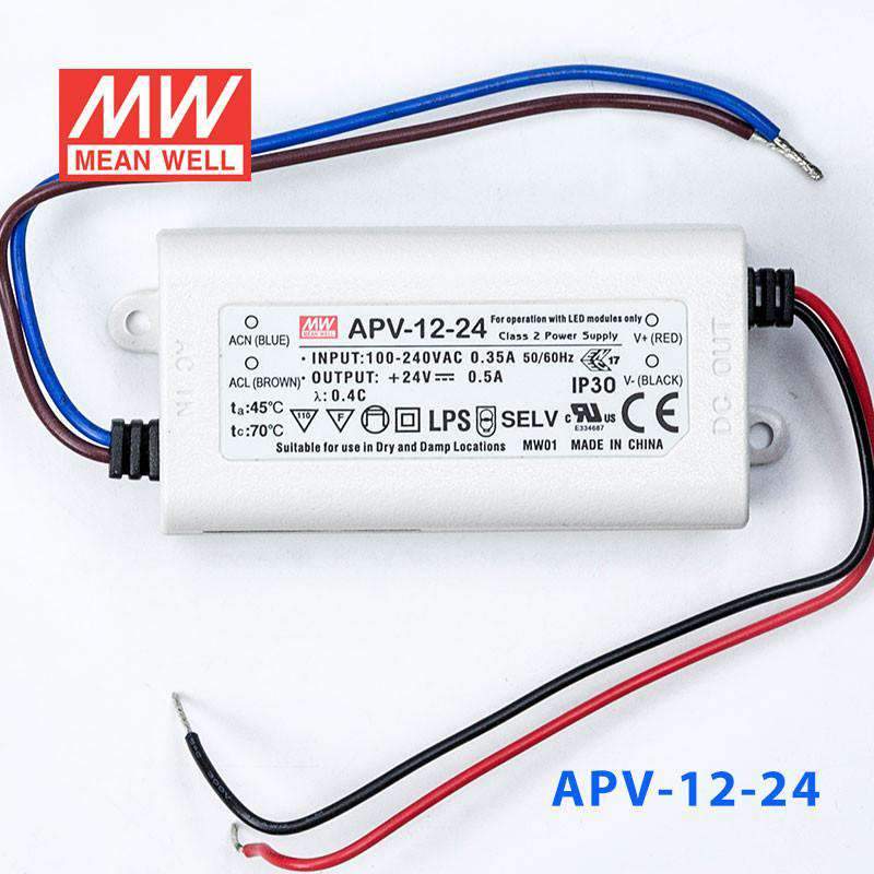 Mean Well APV - 12 - 24 Power Supply 12W 24V - APV - 12 - 24 - powersupplymall.com