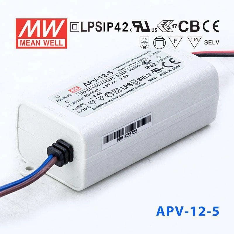 Mean Well APV - 12 - 5 Power Supply 10W 5V - APV - 12 - 5 - powersupplymall.com