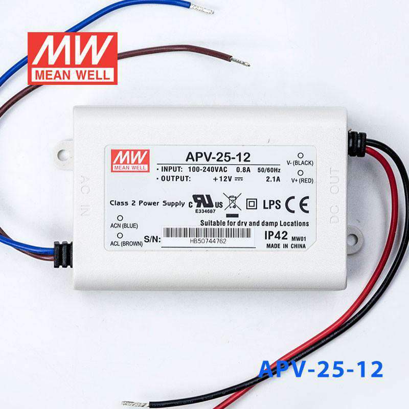 Mean Well APV - 25 - 12 Power Supply 25W 12V - APV - 25 - 12 - powersupplymall.com