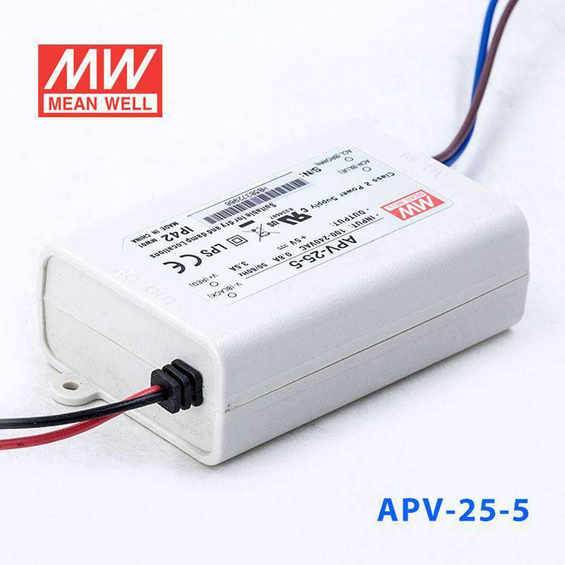 Mean Well APV - 25 - 5 Power Supply 16W 5V - APV - 25 - 5 - powersupplymall.com