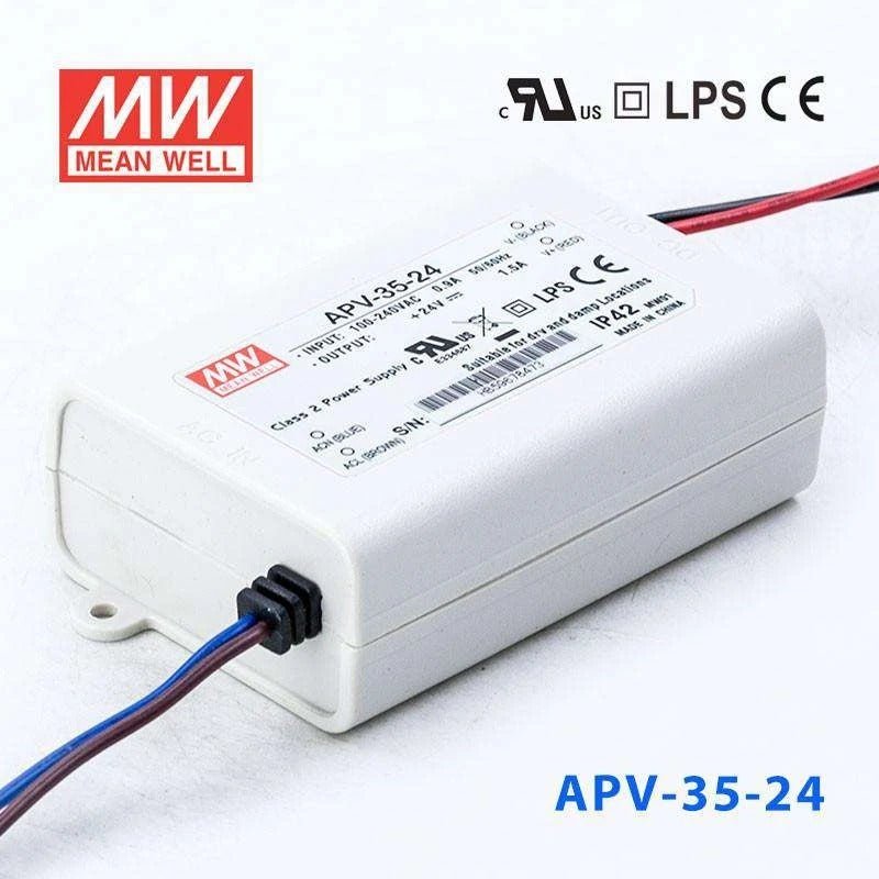 Mean Well APV - 35 - 24 Power Supply 36W 24V - APV - 35 - 24 - powersupplymall.com