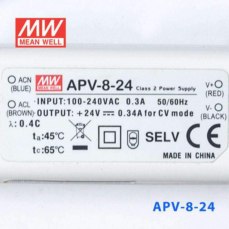 Mean Well APV - 8 - 24 Power Supply 8W 24V - APV - 8 - 24 - powersupplymall.com