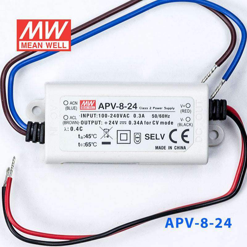 Mean Well APV - 8 - 24 Power Supply 8W 24V - APV - 8 - 24 - powersupplymall.com