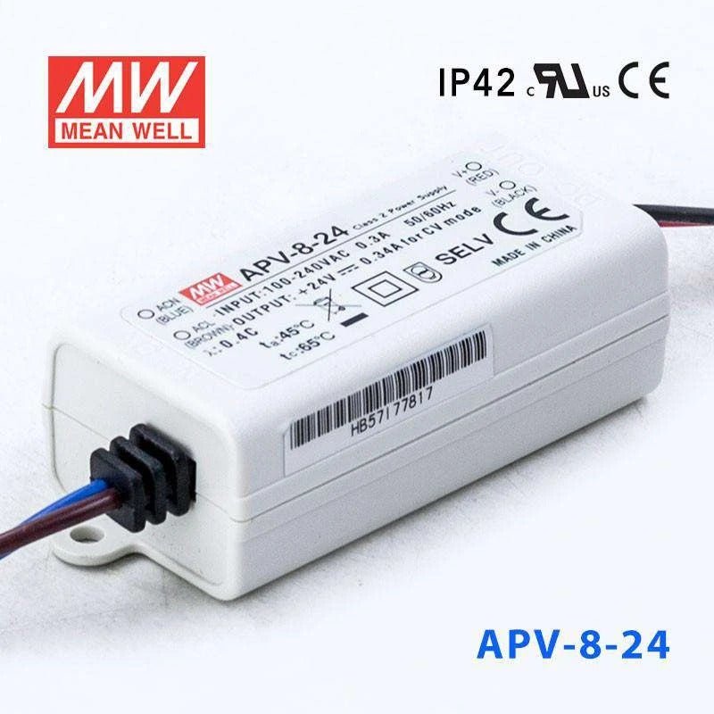 Mean Well APV - 8 - 24 Power Supply 8W 24V - APV - 8 - 24 - powersupplymall.com
