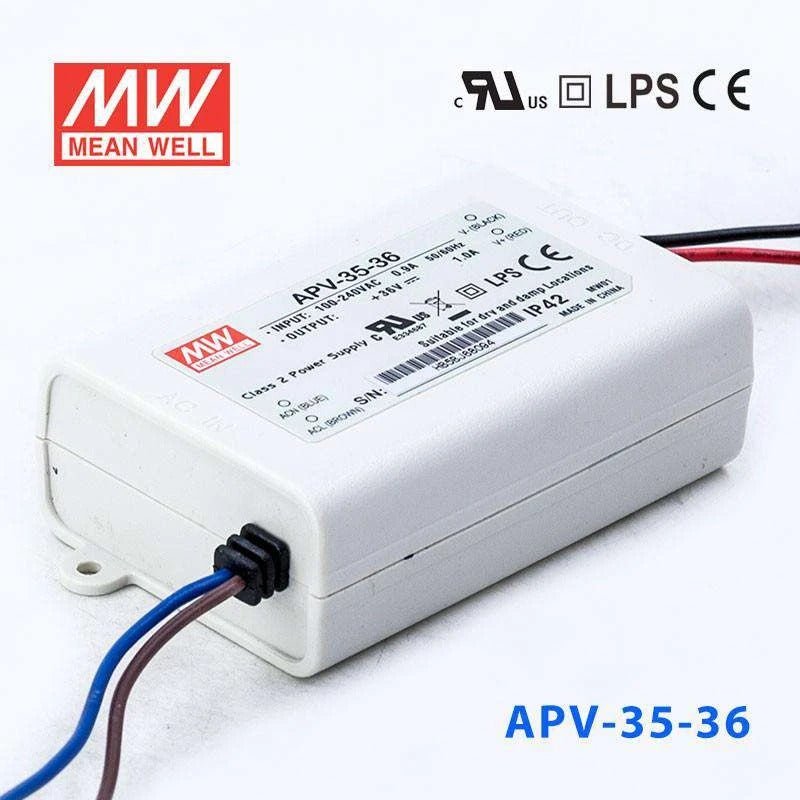 Mean Well APV Series LED Power Supply 36V (25~35W) - - powersupplymall.com