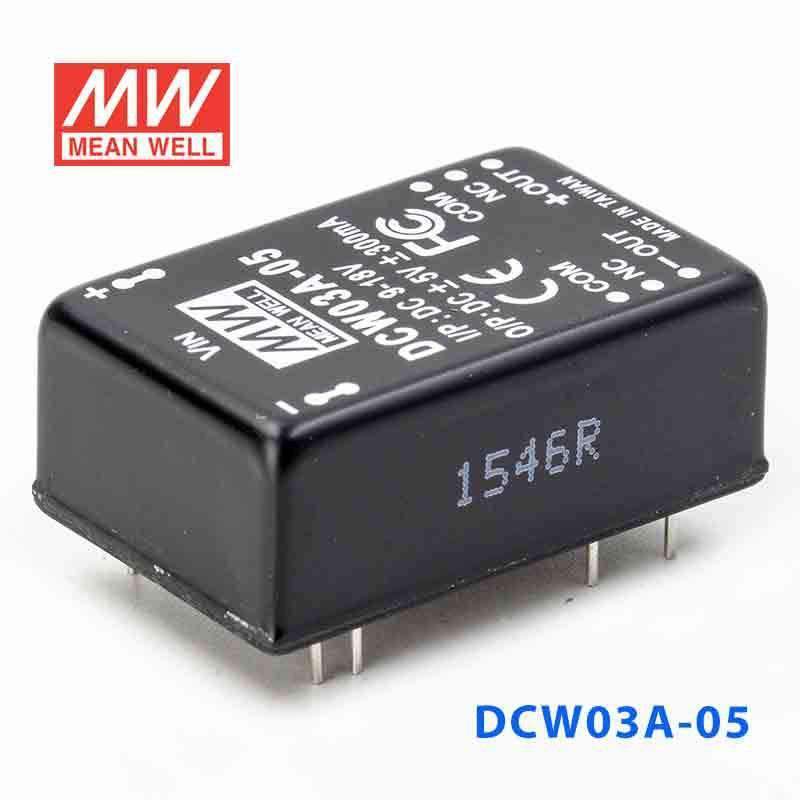 Mean Well DCW03A-05 DC-DC Converter - 3W - 9~18V in ±5V out 300mA - DCW03A-05 - powersupplymall.com