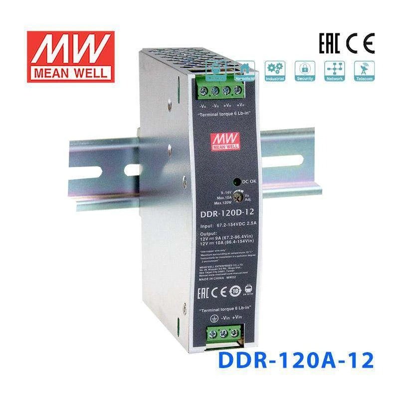 Mean Well DDR - 120A - 12 DC - DC Converter - 99.6W - 9~18V in 12V out - DDR - 120A - 12 - powersupplymall.com
