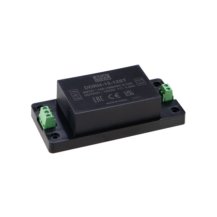 Mean Well DDRH - 15 - 12ST Ultra Wide Input DC - DC Converter, 15W 12V, Screw Terminal Type - DDRH - 15 - 12ST - powersupplymall.com