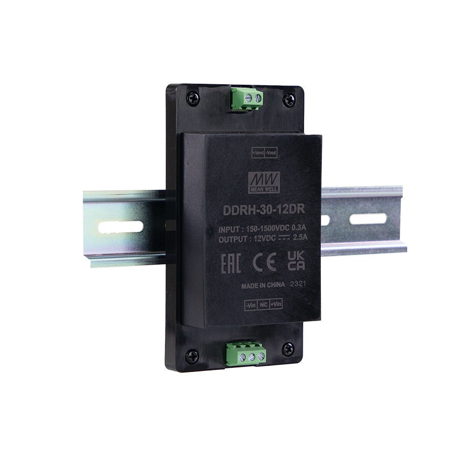 Mean Well DDRH - 30 - 48DR Ultra Wide Input DC - DC Converter, 30W 48V, Din Rail Type - DDRH - 30 - 48DR - powersupplymall.com