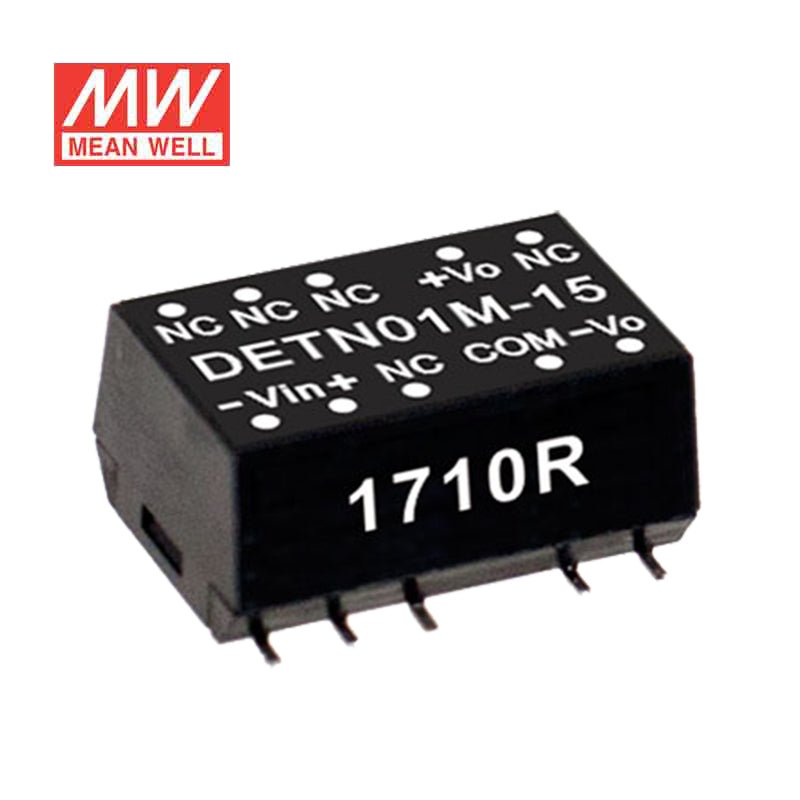 Mean Well DETN01N - 05 DC - DC Converter - 1W - 21.6~26.4V in ±5V out - DETN01N - 05 - powersupplymall.com