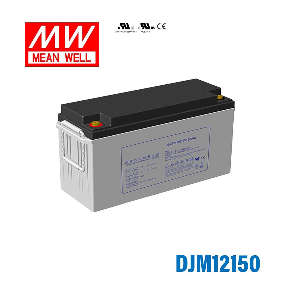 Mean Well DJM12150 12V 150Ah Valve Regulated Lead Acid, Absorbent Glass Mat, Rechargeable Battery - DJM12150 - powersupplymall.com