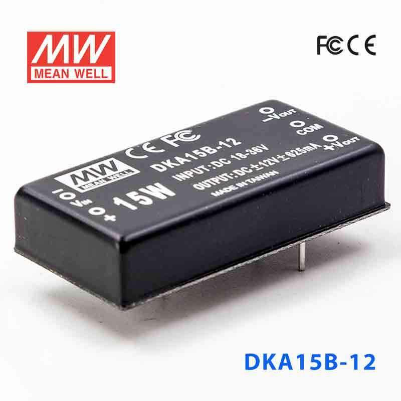 Mean Well DKA15B - 12 DC - DC Converter - 15W - 18~36V in ±12V out - DKA15B - 12 - powersupplymall.com