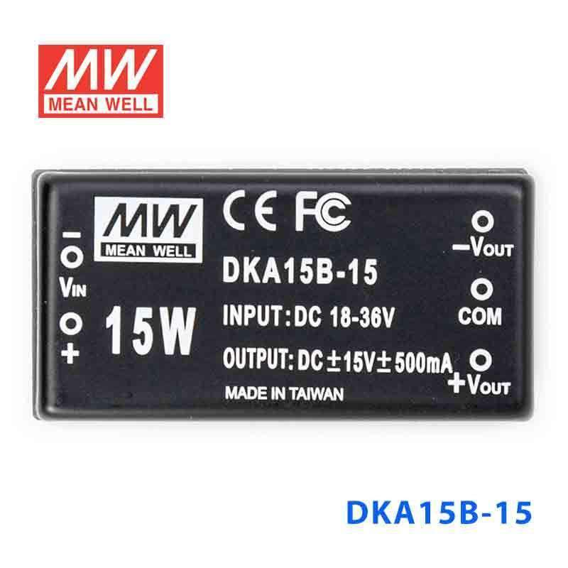 Mean Well DKA15B - 15 DC - DC Converter - 15W - 18~36V in ±15V out - DKA15B - 15 - powersupplymall.com