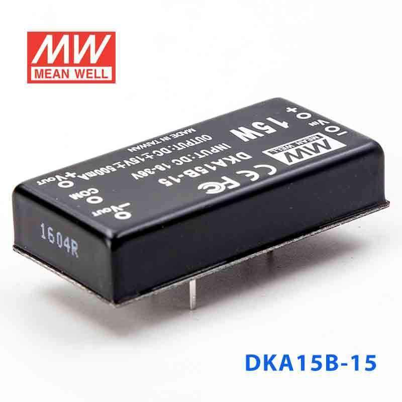 Mean Well DKA15B-15 DC-DC Converter - 15W - 18~36V in ±15V out 500mA - DKA15B-15 - powersupplymall.com