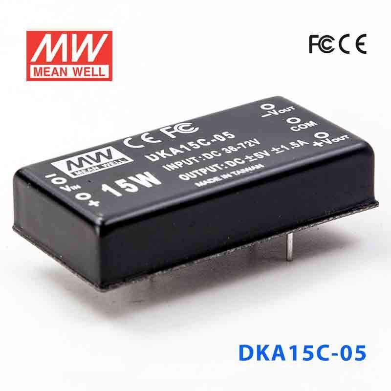 Mean Well DKA15C - 05 DC - DC Converter - 15W - 36~72V in ±5V out - DKA15C - 05 - powersupplymall.com