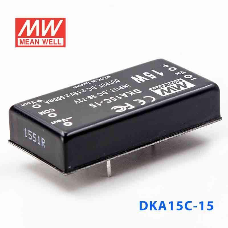 Mean Well DKA15C - 15 DC - DC Converter - 15W - 36~72V in ±15V out - DKA15C - 15 - powersupplymall.com