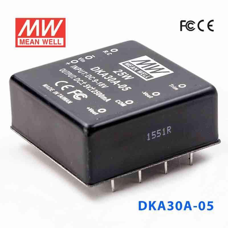 Mean Well DKA30A - 05 DC - DC Converter - 25W - 9~18V in ±5V out - DKA30A - 05 - powersupplymall.com