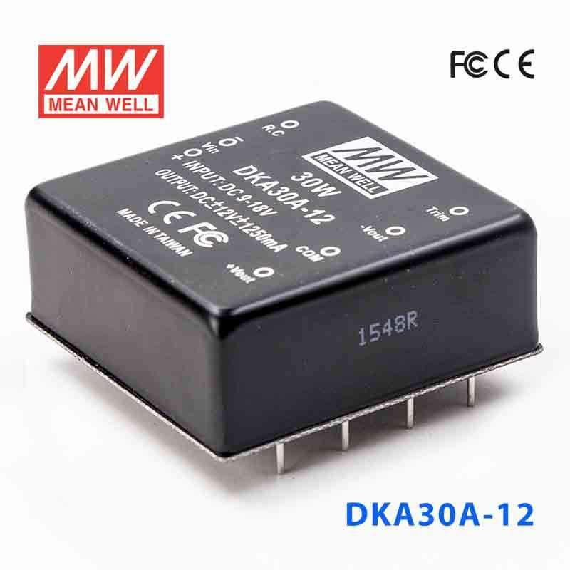 Mean Well DKA30A - 12 DC - DC Converter - 30W - 9~18V in ±12V out - DKA30A - 12 - powersupplymall.com