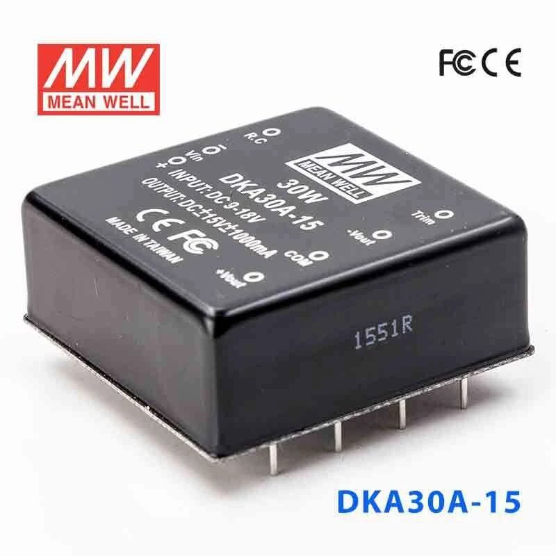 Mean Well DKA30A - 15 DC - DC Converter - 30W - 9~18V in ±15V out - DKA30A - 15 - powersupplymall.com