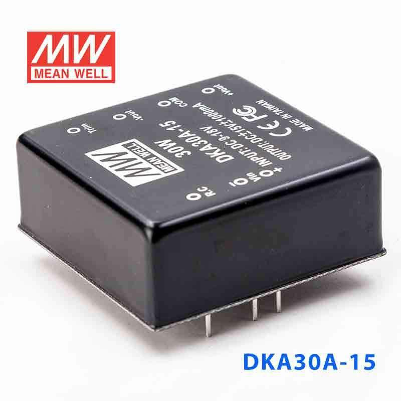 Mean Well DKA30A - 15 DC - DC Converter - 30W - 9~18V in ±15V out - DKA30A - 15 - powersupplymall.com