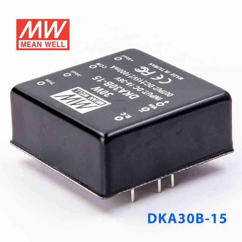 Mean Well DKA30B-15 DC-DC Converter - 30W - 18~36V in ±15V out 1A - DKA30B-15 - powersupplymall.com