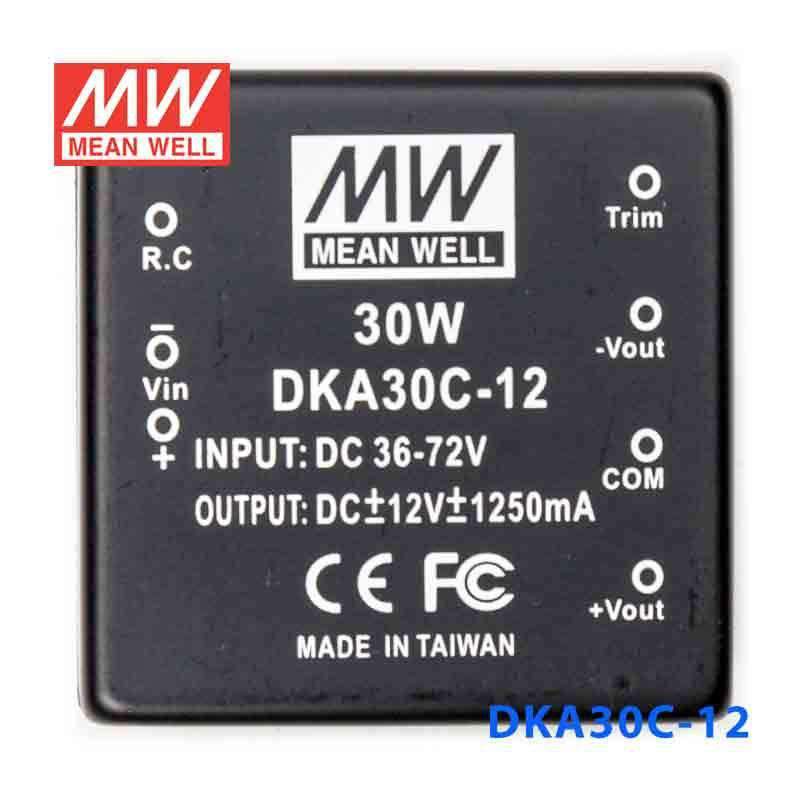 Mean Well DKA30C - 12 DC - DC Converter - 30W - 36~72V in ±12V out - DKA30C - 12 - powersupplymall.com
