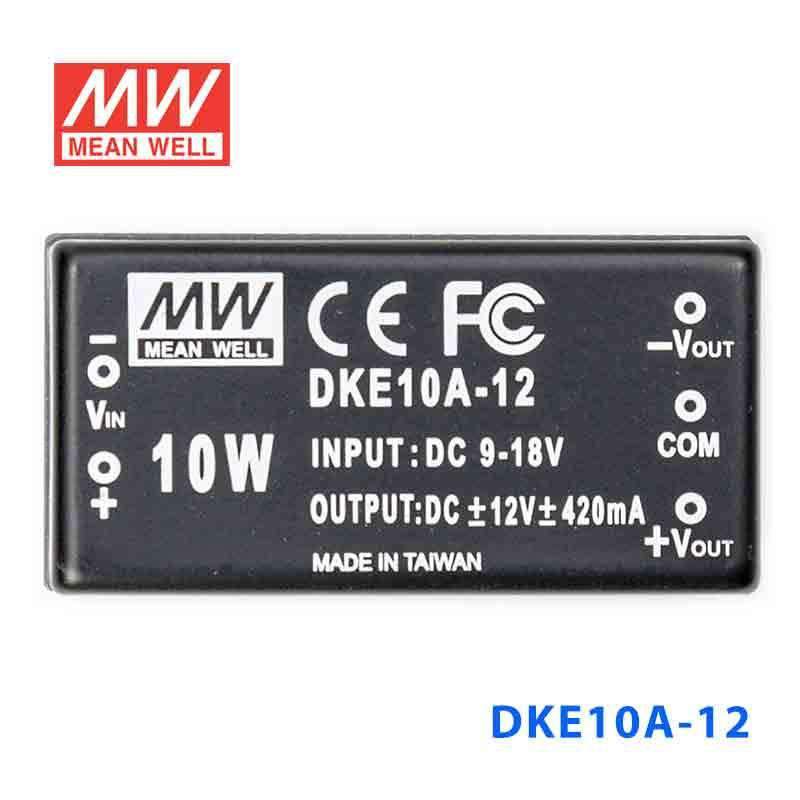 Mean Well DKE10A - 12 DC - DC Converter - 10W - 9~18V in ±12V out - DKE10A - 12 - powersupplymall.com