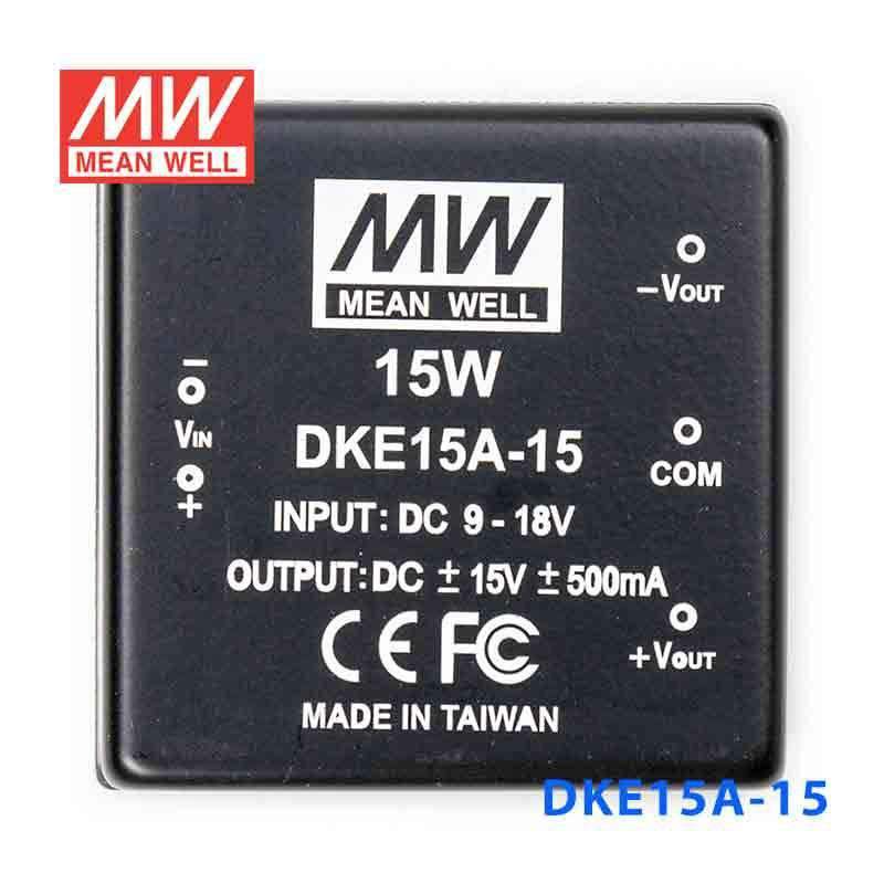 Mean Well DKE15A - 15 DC - DC Converter - 15W - 9~18V in ±15V out - DKE15A - 15 - powersupplymall.com