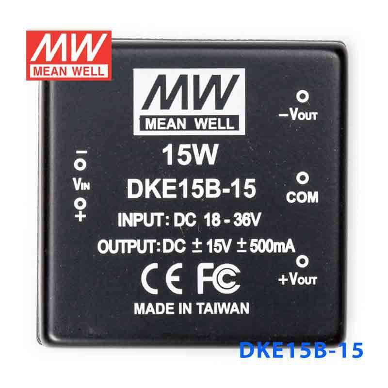 Mean Well DKE15B - 15 DC - DC Converter - 15W - 18~36V in ±15V out - DKE15B - 15 - powersupplymall.com