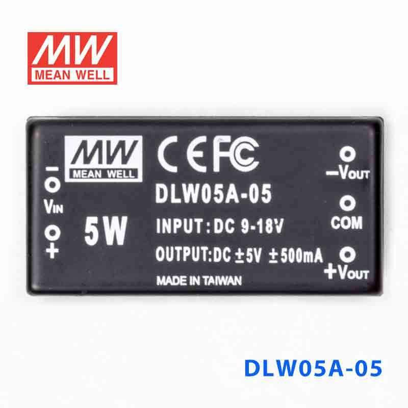 Mean Well DLW05A - 05 DC - DC Converter - 5W - 9~18V in ±5V out - DLW05A - 05 - powersupplymall.com